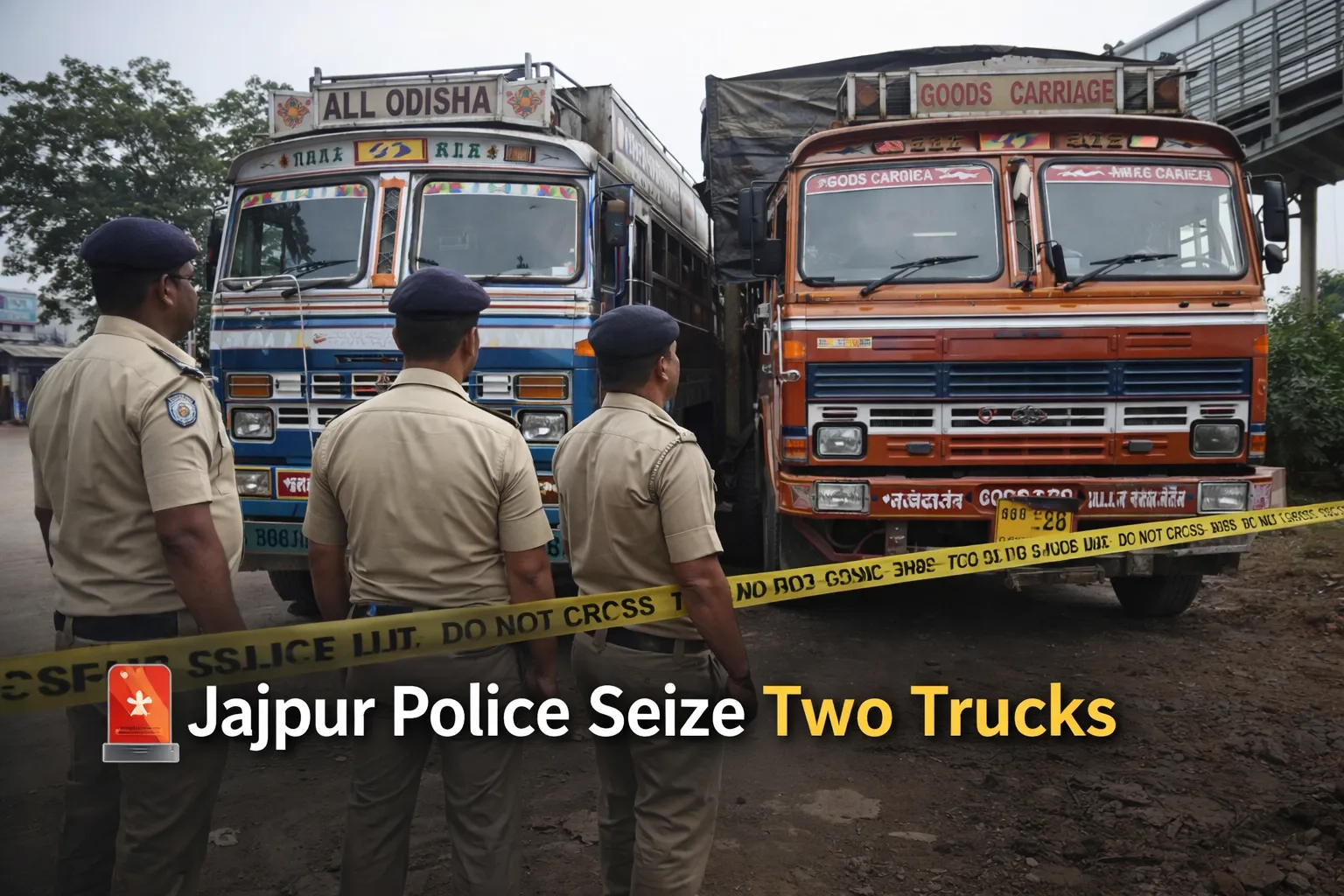Jajpur Police Seize Two Trucks During Operation