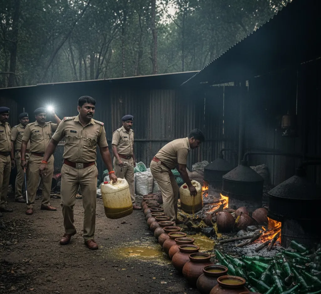 Khuntuni Police Bust Illegal Country Liquor Units in Athagarh Forest Areas