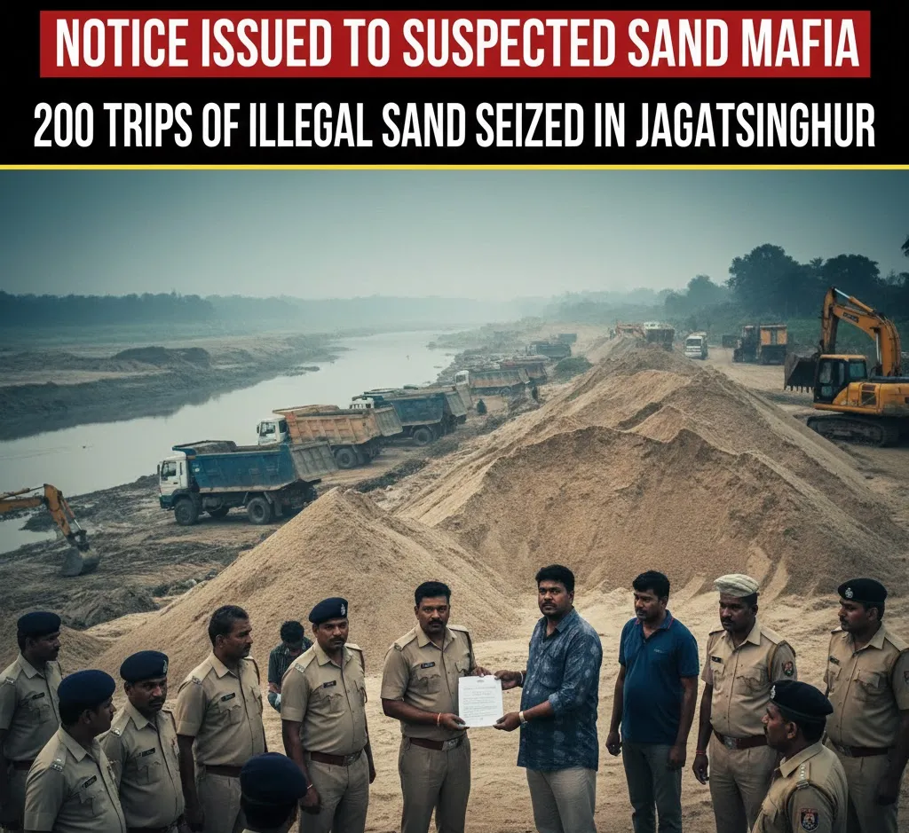 Jagatsinghpur Administration Issues Notice to Suspected Sand Mafia After Seizure of 200 Trips of Sand
