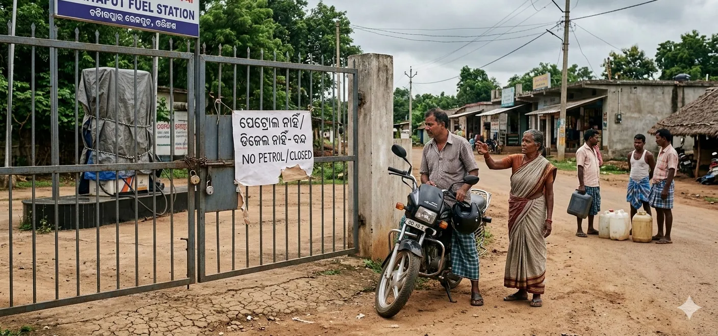 Fuel Shortage Hits Lamtaput in Odisha’s Koraput; Petrol Pumps Remain Closed for Two Days