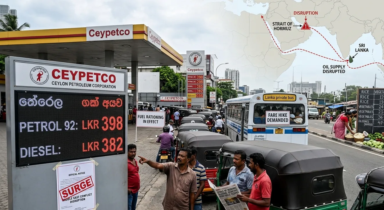 ମଧ୍ୟପ୍ରାଚ୍ୟ ସଙ୍କଟର ପ୍ରଭାବ: ଶ୍ରୀଲଙ୍କାରେ ପେଟ୍ରୋଲ ଦର ୪୦୦ ଟଙ୍କା ନିକଟେ, ମହଙ୍ଗାମାଡ଼ ଭୟ ବଢ଼ିଲା