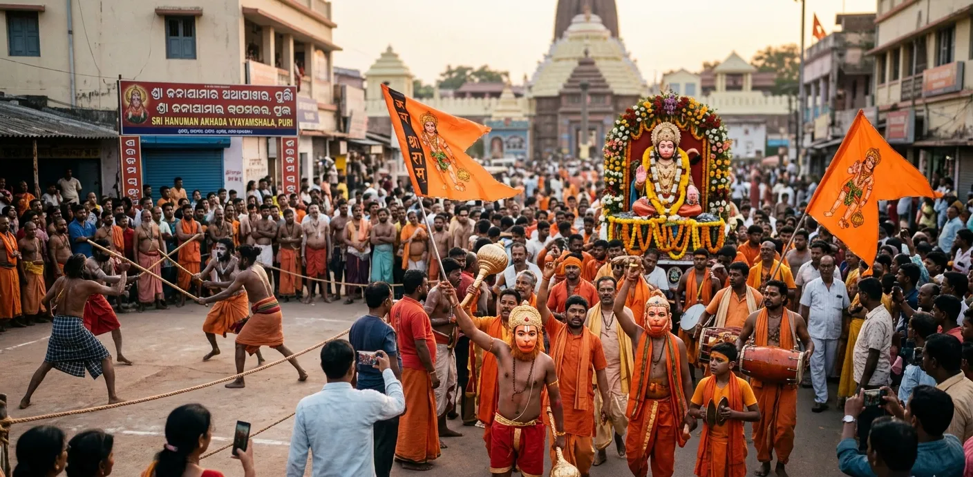 ପୁରୀରେ ହନୁମାନ ଜୟନ୍ତୀ ପାଳନ: ଭକ୍ତି, ପରମ୍ପରା ଓ ଅଖାଡା ସଂସ୍କୃତିର ଅନନ୍ୟ ମିଶ୍ରଣ