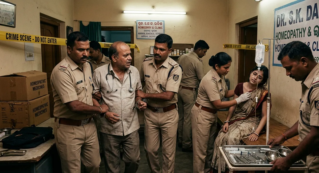 ବାଦମ୍ବାରେ ଅବୈଧ ଗର୍ଭପାତ କ୍ଲିନିକ୍ ଚଲାଉଥିବା ହୋମିଓ ଡାକ୍ତର ଗିରଫ, ଗୁରୁତର ଅବସ୍ଥାରେ ମହିଳା ଉଦ୍ଧାର