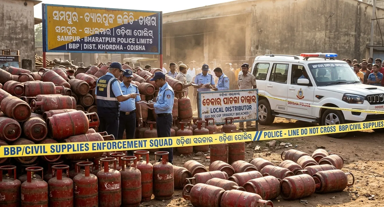 ଭୁବନେଶ୍ୱରରେ ଅବୈଧ LPG ବ୍ୟବସାୟ ଉପରେ ଚଢ଼ାଉ: ସାମ୍ପୁରରୁ ୬୨ଟି ଗ୍ୟାସ ସିଲିଣ୍ଡର ଜବତ