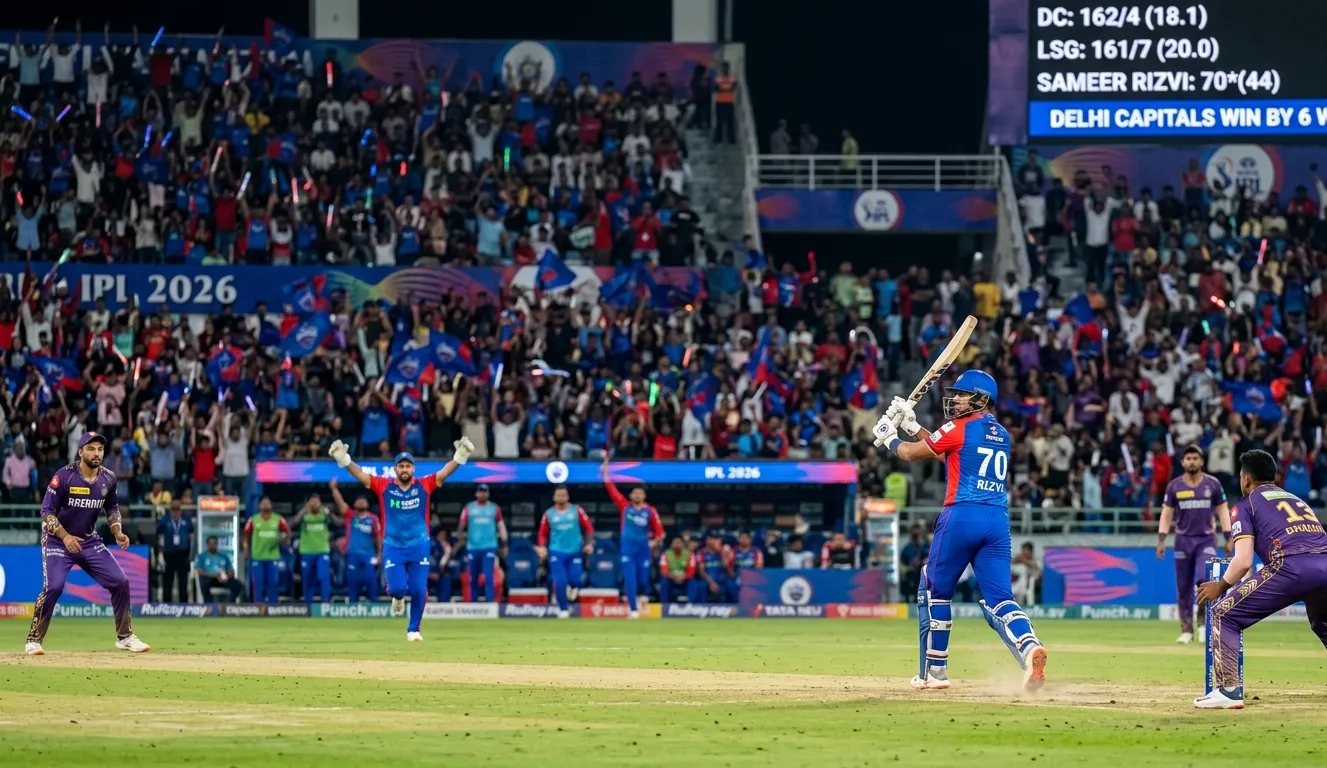 Sameer Rizvi ଙ୍କ ଧମାକେଦାର innings: Delhi Capitals ର 6 wicket ଜିତ