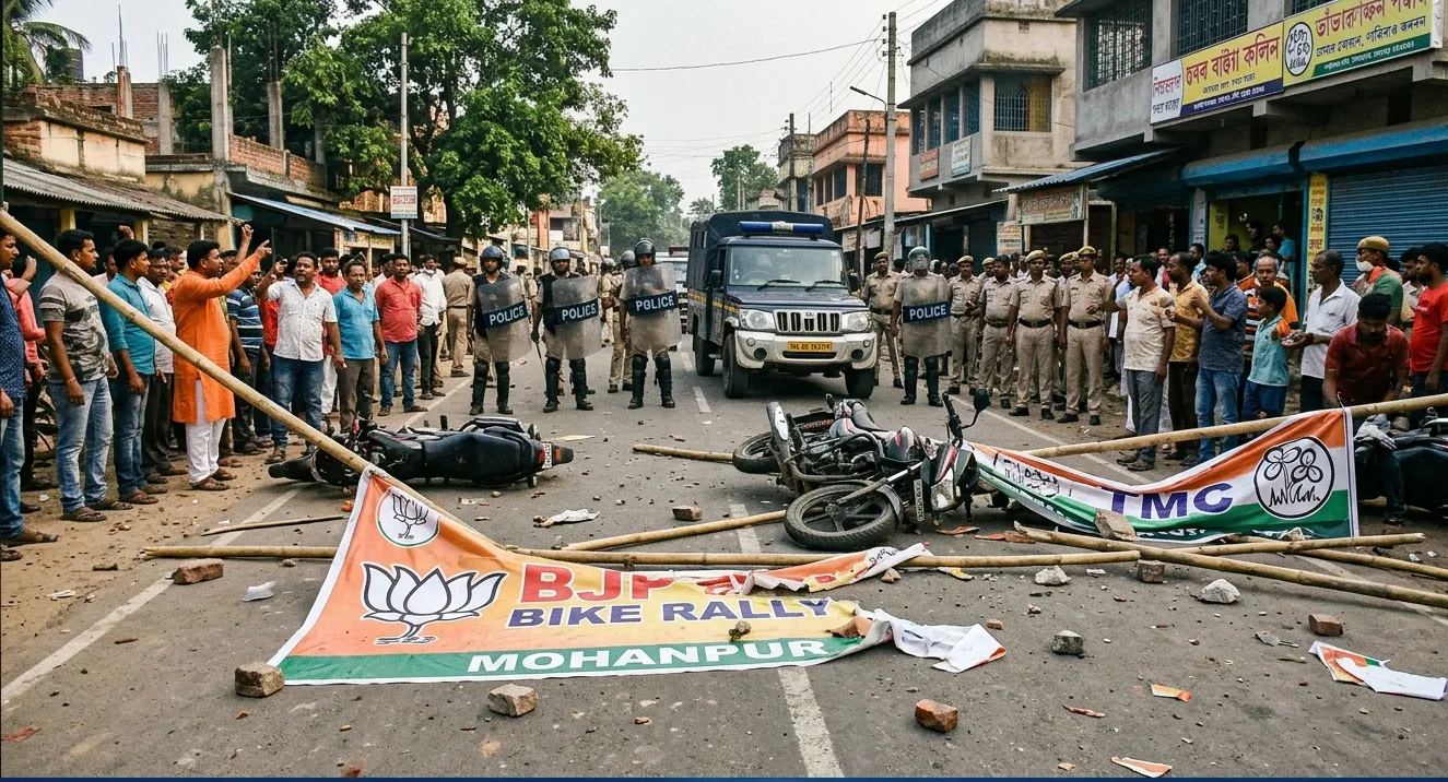 ପ୍ରଚାର ଶେଷ ଦିନରେ ପଶ୍ଚିମବଙ୍ଗରେ ନିର୍ବାଚନୀ ହିଂସା: ମୋହନପୁରରେ ବାଇକ୍ ର୍ୟାଲିକୁ ନେଇ ବିଜେପି-ତୃଣମୂଳ ମୁହାଁମୁହିଁ