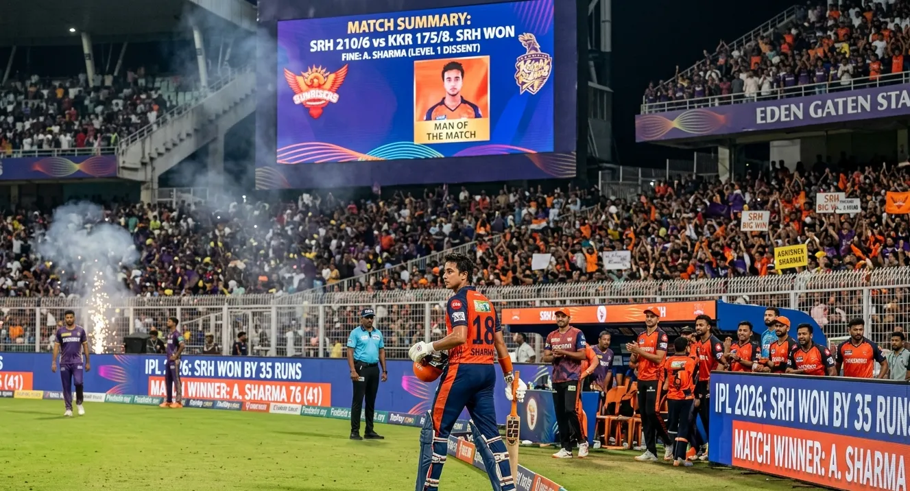 Abhishek Sharma ଉପରେ ଜରିମାନା, ତଥାପି SRH ର ବଡ଼ ଜିତ IPL 2026 ରେ