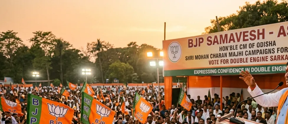 Assam ରେ BJP ପାଇଁ campaign କଲେ CM Mohan Majhi, ‘Double Engine’ ସରକାର ଉପରେ ଭରସା