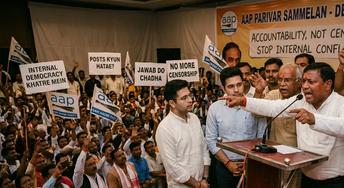 AAP ରେ ବିବାଦ ତୀବ୍ର: Raghav Chadha ଉପରେ ‘timeline clean-up’ ଅଭିଯୋଗ