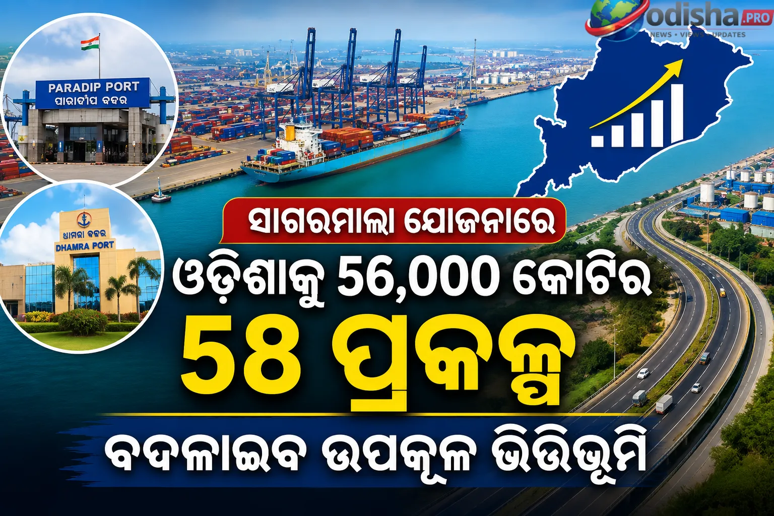 ସାଗରମାଳା ଯୋଜନାରେ ଓଡ଼ିଶାକୁ ବଡ଼ ପ୍ରୋତ୍ସାହନ: ୫୬ ହଜାର କୋଟିର ୫୮ ପ୍ରକଳ୍ପ ବଦଳାଇବ ଉପକୂଳ ଭିତ୍ତିଭୂମି