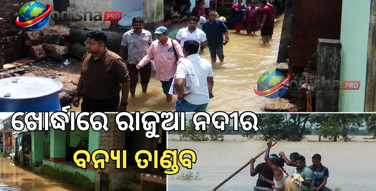 ଖୋର୍ଦ୍ଧାରେ ରାଜୁଆ ନଦୀର ବନ୍ୟା ତାଣ୍ଡବ: ୩ଟି ଗାଁ ବିଚ୍ଛିନ୍ନ, ସହାୟତାକୁ ଅପେକ୍ଷାରେ ଗ୍ରାମବାସୀ