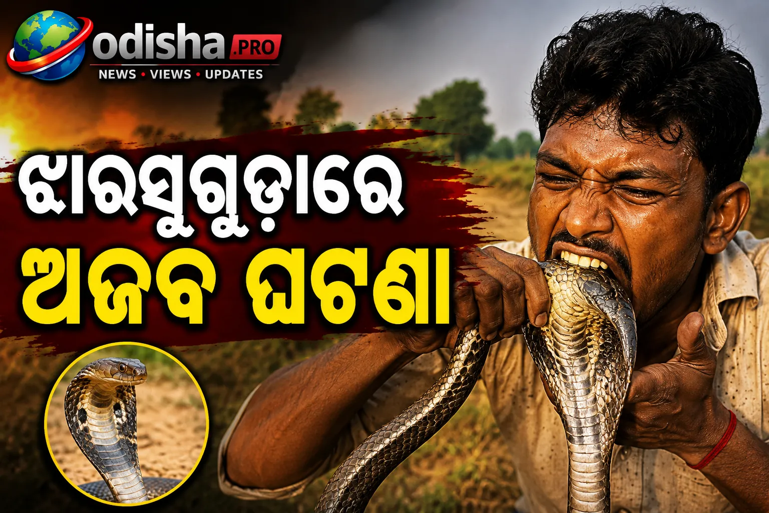 ସାପକୁ କାମୁଡ଼ି ମାରିଦେଲେ ଯୁବକ! ଝାରସୁଗୁଡ଼ାରେ ଅଜବ ଘଟଣା, ବିଶେଷଜ୍ଞ କହିଲେ ଏହା ବିପଜ୍ଜନକ