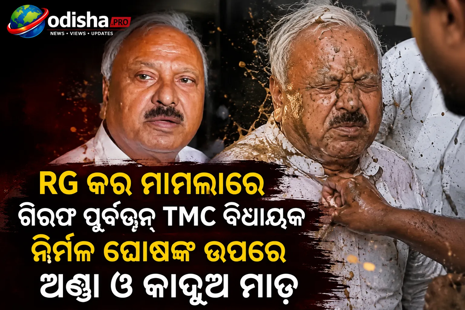 RG କର ମାମଲାରେ ଗିରଫ ପୂର୍ବତନ TMC ବିଧାୟକ ନିର୍ମଳ ଘୋଷଙ୍କ ଉପରେ ଅଣ୍ଡା ଓ କାଦୁଅ ମାଡ଼