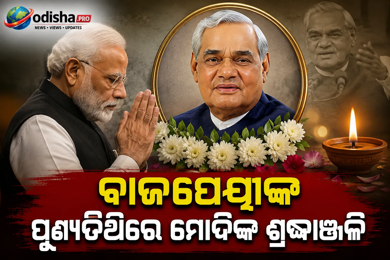 ବାଜପେୟୀଙ୍କ ପୁଣ୍ୟତିଥିରେ ମୋଦିଙ୍କ ଶ୍ରଦ୍ଧାଞ୍ଜଳି: ‘ଅସାଧାରଣ ରାଷ୍ଟ୍ରନାୟକ, ଦୂରଦୃଷ୍ଟିସମ୍ପନ୍ନ ନେତା’ 