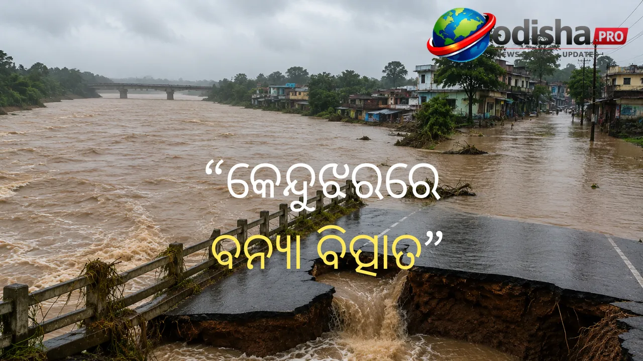 କେନ୍ଦୁଝରରେ ବନ୍ୟା ବିତ୍ପାତ: ପ୍ରବଳ ବର୍ଷାରେ ଧୋଇଗଲା ମୁଖ୍ୟ ରାସ୍ତା, ଯାତାୟାତ ବାଧାପ୍ରାପ୍ତ