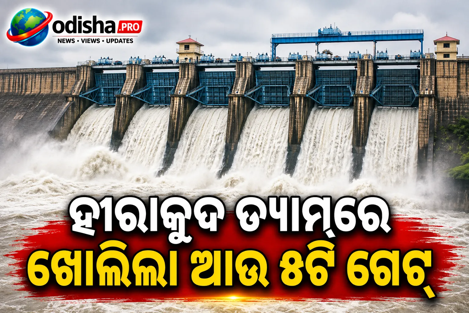 ହୀରାକୁଦ ଡ୍ୟାମ୍‌ରେ ଖୋଲିଲା ଆଉ ୫ଟି ଗେଟ୍‌, ବଢ଼ୁଛି ଜଳ ପ୍ରବେଶ