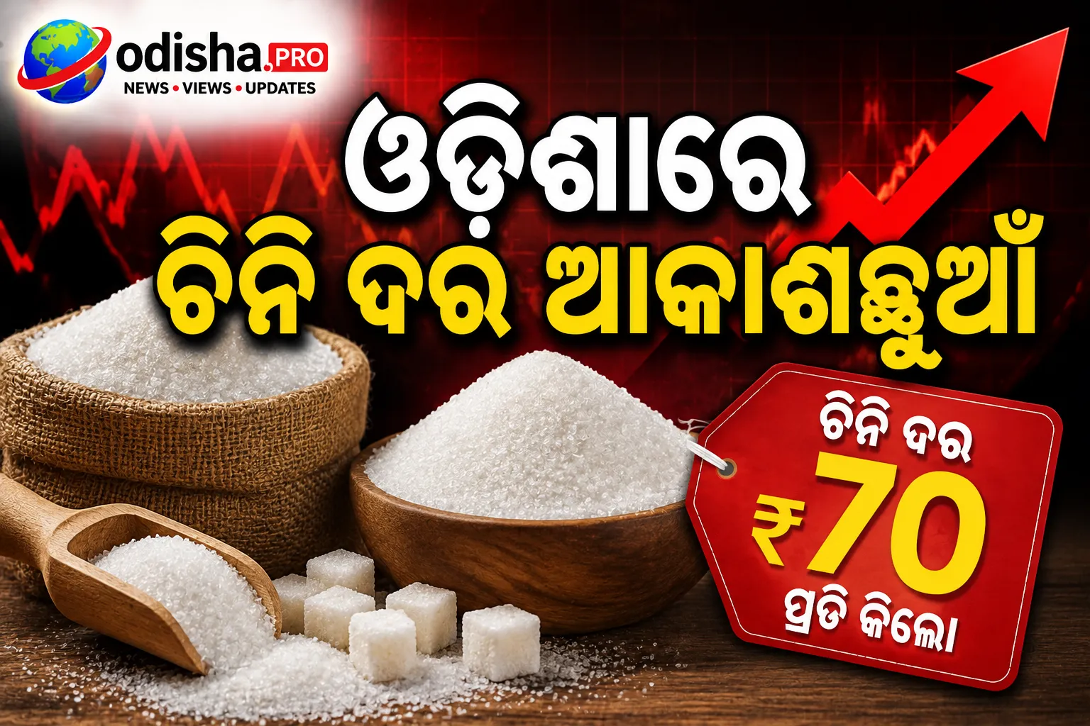 ଓଡ଼ିଶାରେ ଚିନି ଦର ଆକାଶଛୁଆଁ, କିଲୋ ପିଛା ୭୦ ଟଙ୍କା