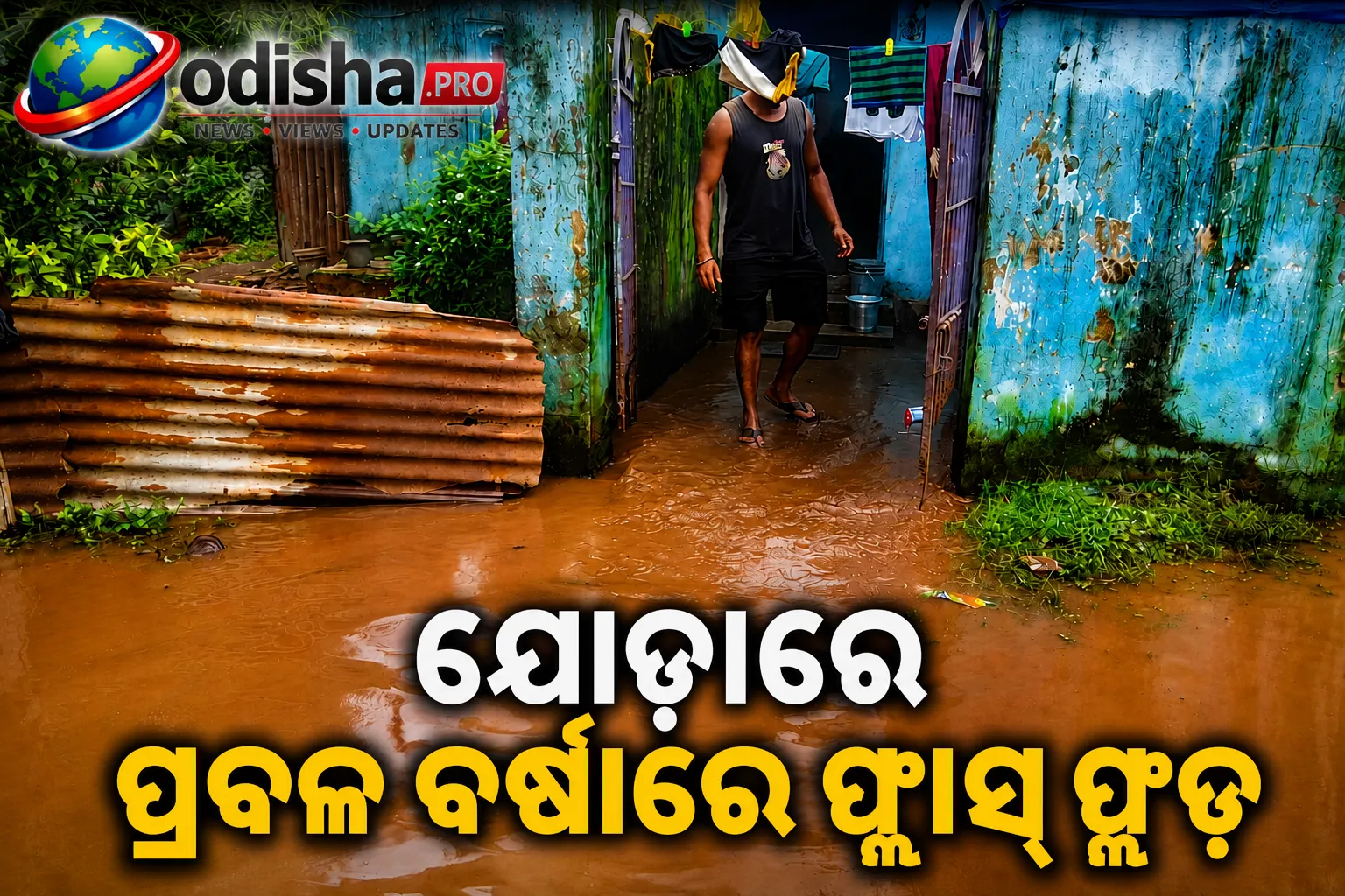 ଯୋଡ଼ାରେ ପ୍ରବଳ ବର୍ଷାରେ ଫ୍ଲାସ୍ ଫ୍ଲଡ୍, ପାଣି ଘେରରେ ୧୦ ପରିବାର