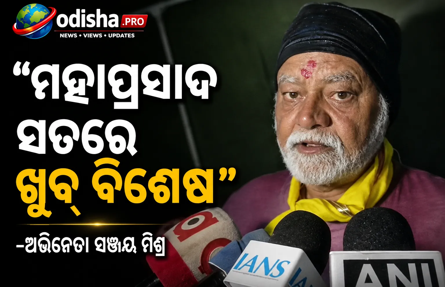 ‘ମହାପ୍ରସାଦ ସତରେ ଖୁବ୍‌ ବିଶେଷ’, ଶ୍ରୀମନ୍ଦିର ଦର୍ଶନ ପରେ କହିଲେ ଅଭିନେତା ସଞ୍ଜୟ ମିଶ୍ର