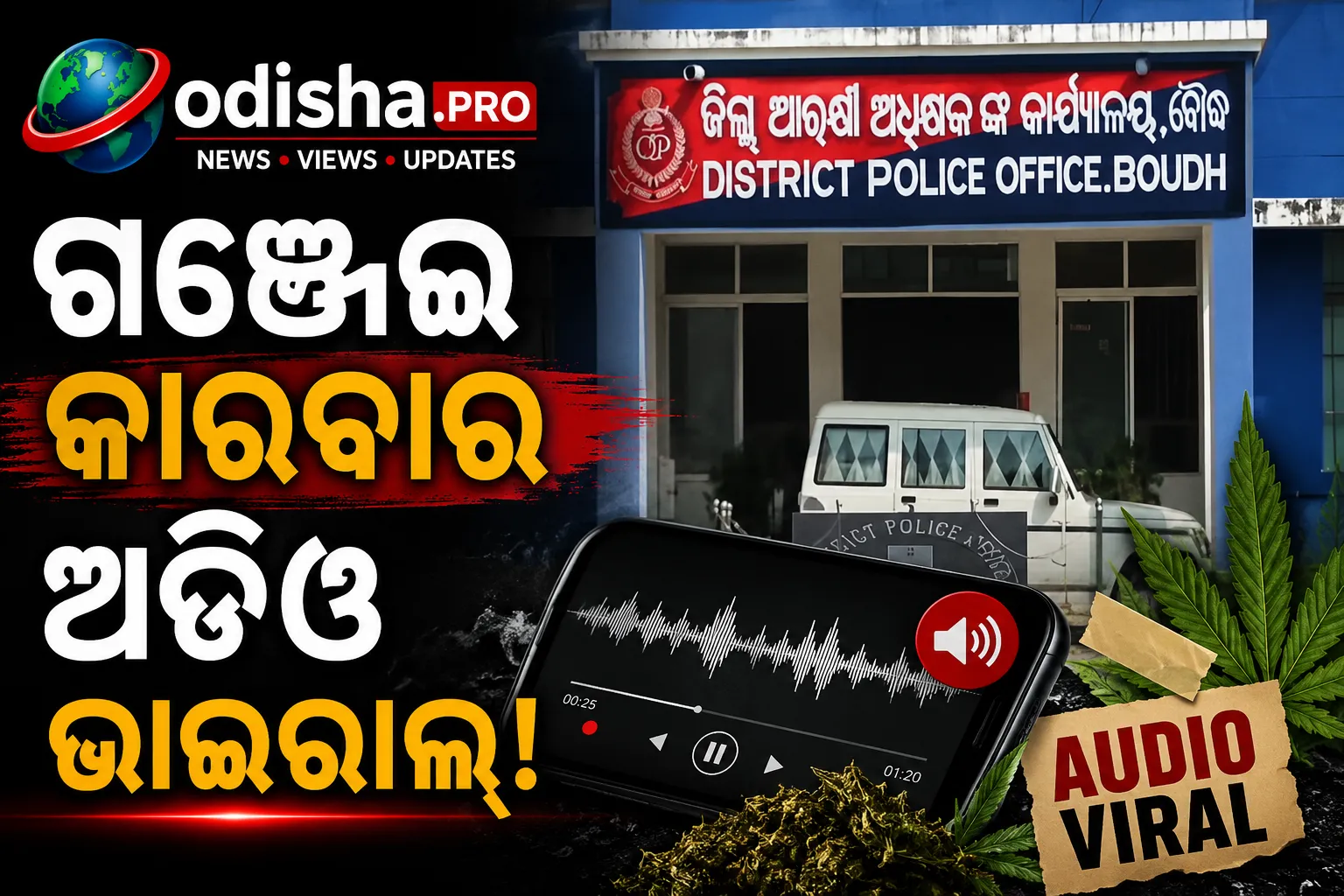 ଗଞ୍ଜେଇ କାରବାର ଅଡିଓ ଭାଇରାଲ୍, ବୌଦ୍ଧରେ ୬ ପୋଲିସ କର୍ମଚାରୀଙ୍କ ବଦଳି