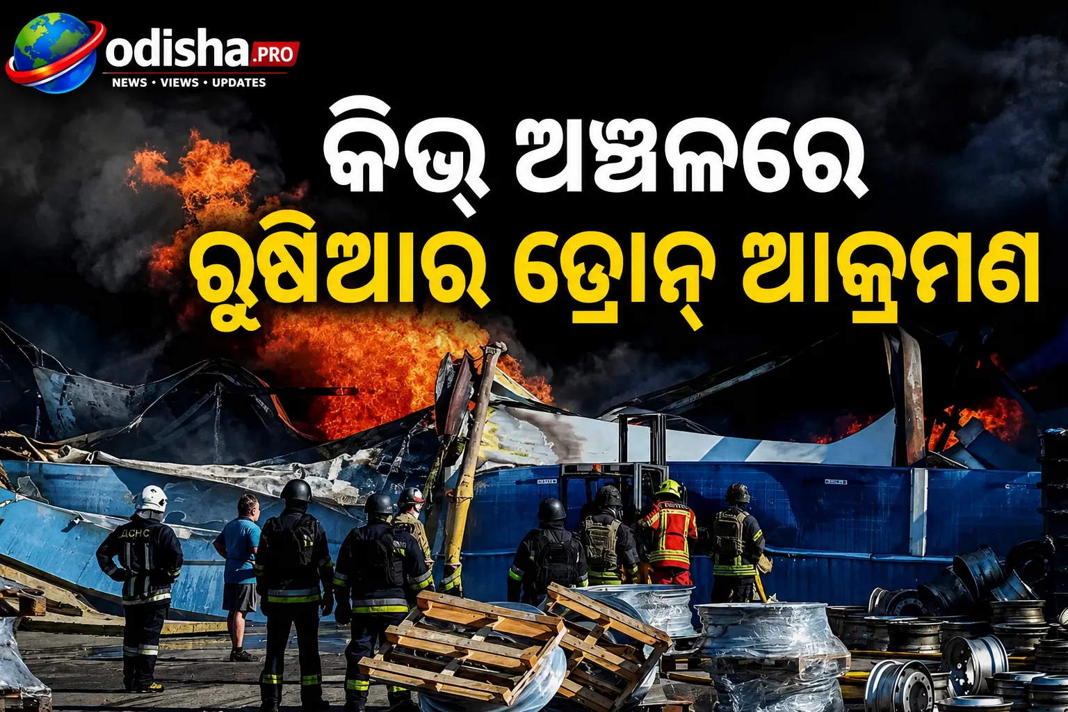 କିଭ୍‌ ଅଞ୍ଚଳରେ ରୁଷିଆର ଡ୍ରୋନ୍‌ ଆକ୍ରମଣ: ଗୋଦାମରେ ବିସ୍ଫୋରଣ, ୩୭ ମୃତ; ପ୍ରାୟ ୪୦୦ ଜଣ ସ୍ଥାନାନ୍ତର