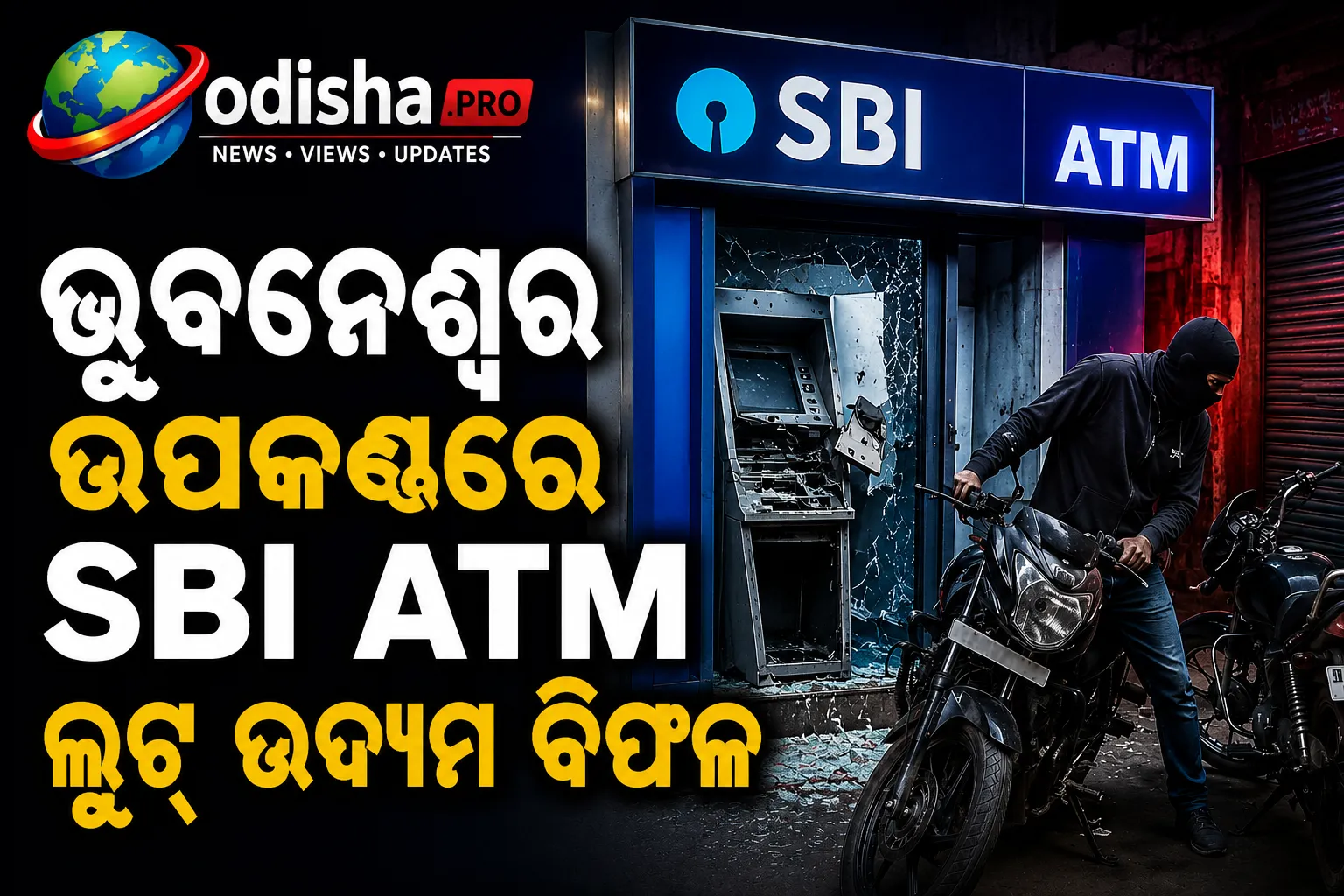 ଭୁବନେଶ୍ୱର ଉପକଣ୍ଠରେ SBI ATM ଲୁଟ୍ ଉଦ୍ୟମ ବିଫଳ, ପଳାଇବା ବେଳେ ୨ ବାଇକ୍ ଚୋରି କଲେ ଦୁର୍ବୃତ୍ତ