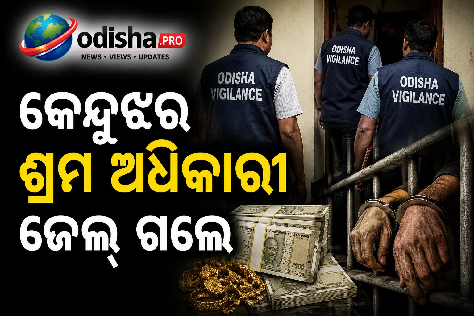 କେନ୍ଦୁଝର ଶ୍ରମ ଅଧିକାରୀ ଜେଲ୍‌ ଗଲେ, ୨୦ ହଜାର ଟଙ୍କା ଲାଞ୍ଚ ନେବାବେଳେ ଧରାପଡ଼ିଥିଲେ
