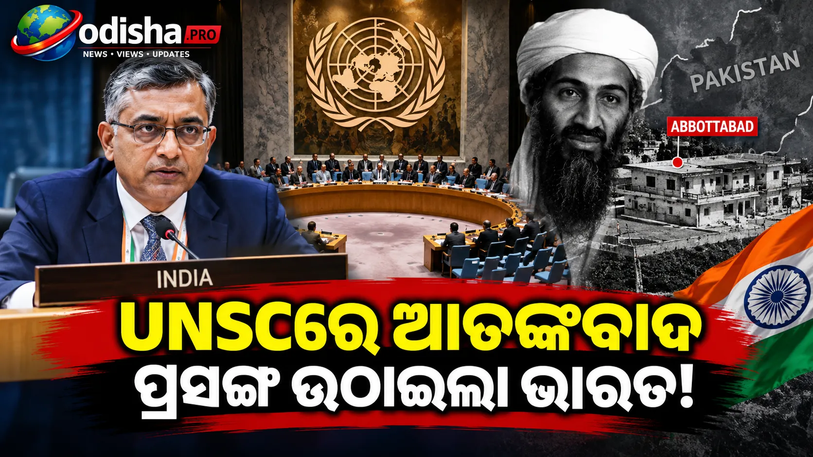 UNSCରେ ଆତଙ୍କବାଦ ପ୍ରସଙ୍ଗ ଉଠାଇଲା ଭାରତ: ‘ଗୁମ୍ଫାରେ ନୁହେଁ, ଆବୋଟାବାଦରେ ମିଳିଥିଲା ଲାଡେନ୍’