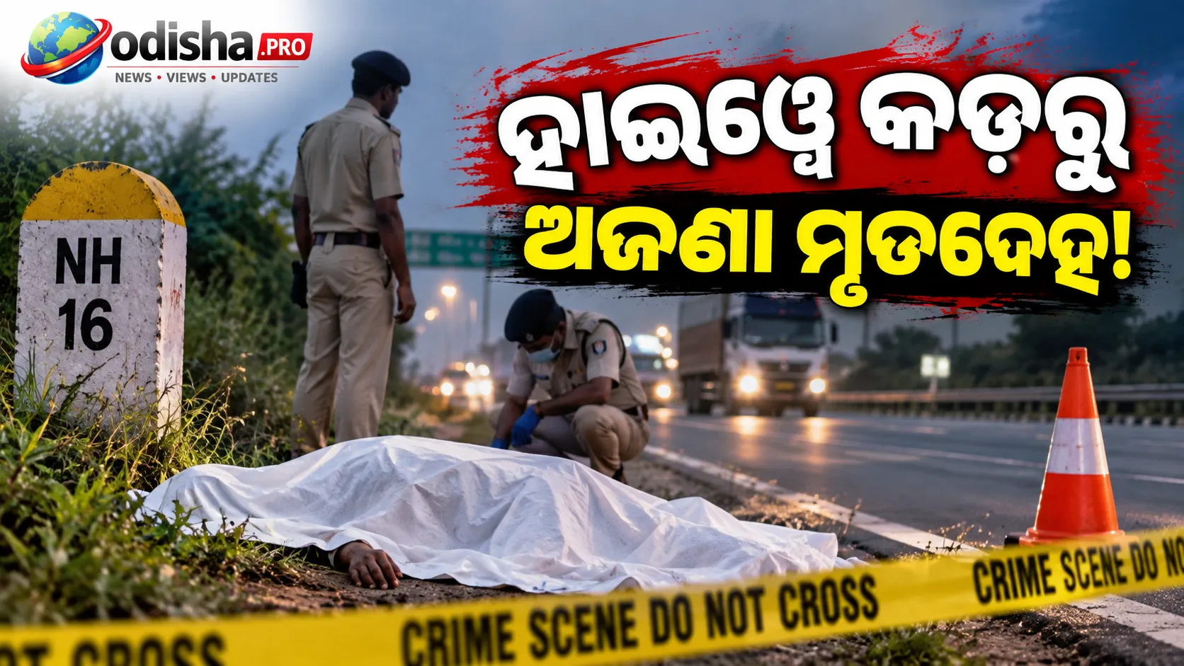 ହାଇୱେ କଡ଼ରୁ ଅଜଣା ବ୍ୟକ୍ତିଙ୍କ ମୃତଦେହ ଉଦ୍ଧାର, ହତ୍ୟା ସନ୍ଦେହରେ ପୁଲିସର ତଦନ୍ତ