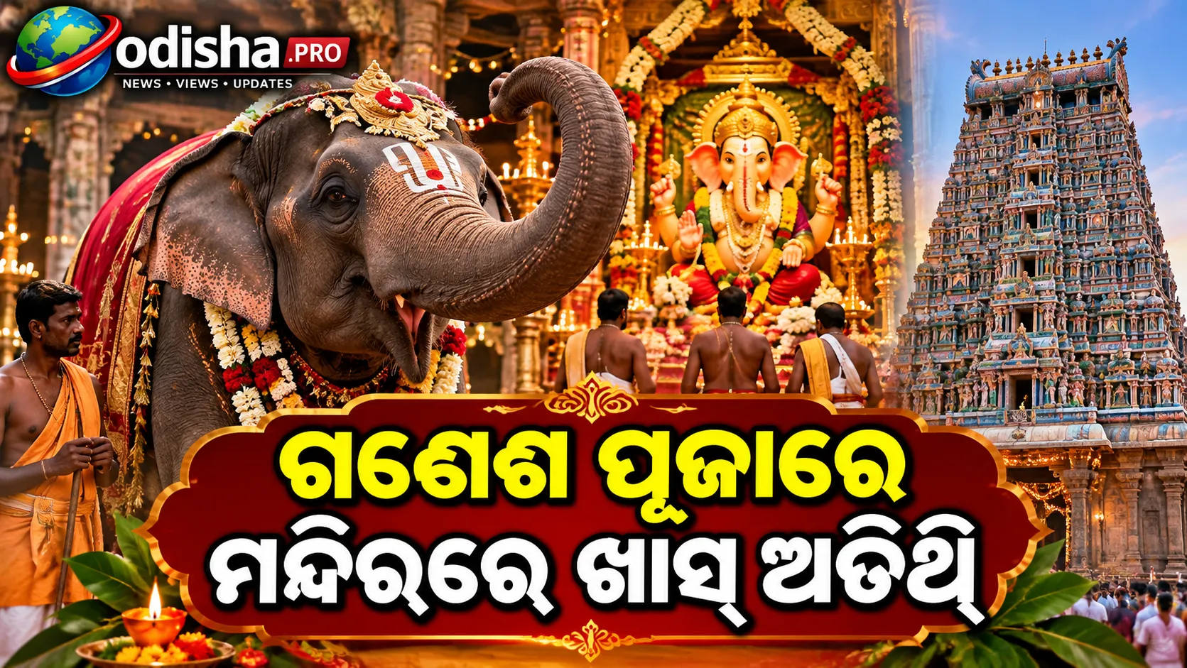 ଗଣେଶ ପୂଜାରେ ମନ୍ଦିରକୁ ଆସିଲା ‘ଦୁର୍ଗା’, ୩,୦୦୦ କିମି ଦୂରରୁ ଆସିଥିବା ୫ ବର୍ଷର ହାତୀକୁ ନେଇ ଚର୍ଚ୍ଚା