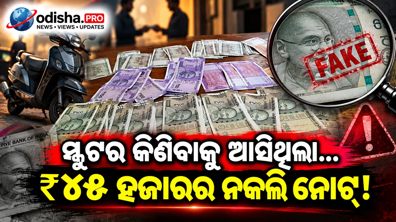 ସ୍କୁଟର କିଣିବାକୁ ଆସିଥିଲା ନାବାଳକ, ଧରାପଡ଼ିଲା ନକଲି ନୋଟ୍‌ ସହ; ₹୪୫ ହଜାର ଜବତ