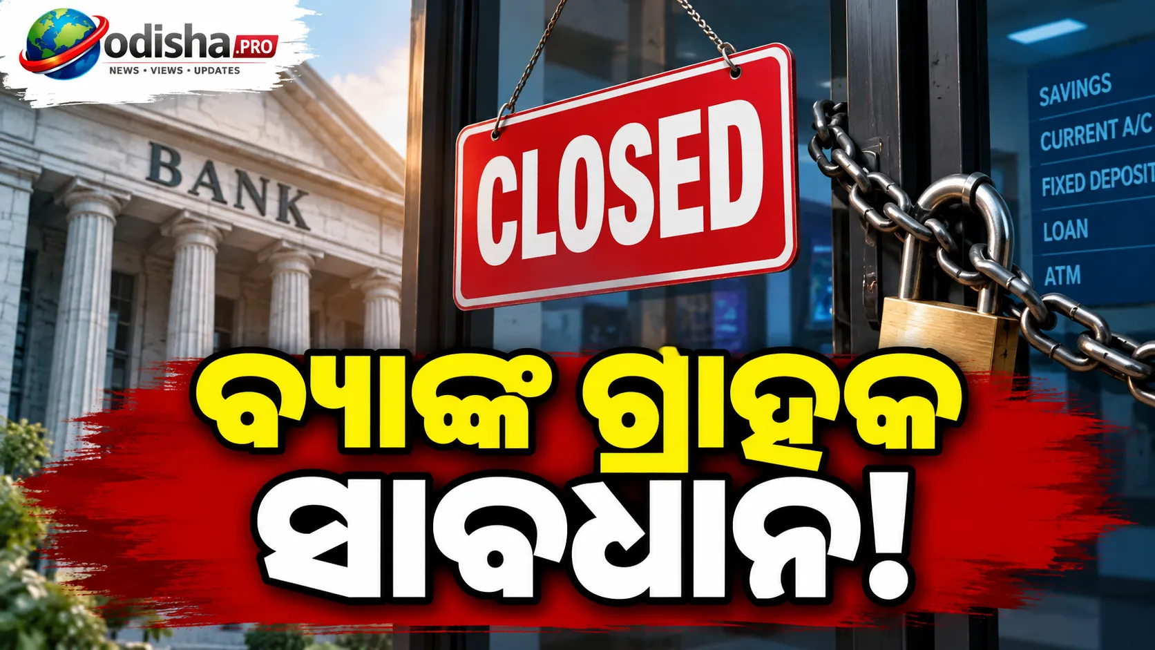 ବ୍ୟାଙ୍କ ଗ୍ରାହକ ସାବଧାନ! ସେପ୍ଟେମ୍ବର ଶେଷରେ ୩ ଦିନ ଧର୍ମଘଟ, ୫ ଦିନ ଯାଏଁ ପ୍ରଭାବିତ ହୋଇପାରେ ଶାଖା ସେବା