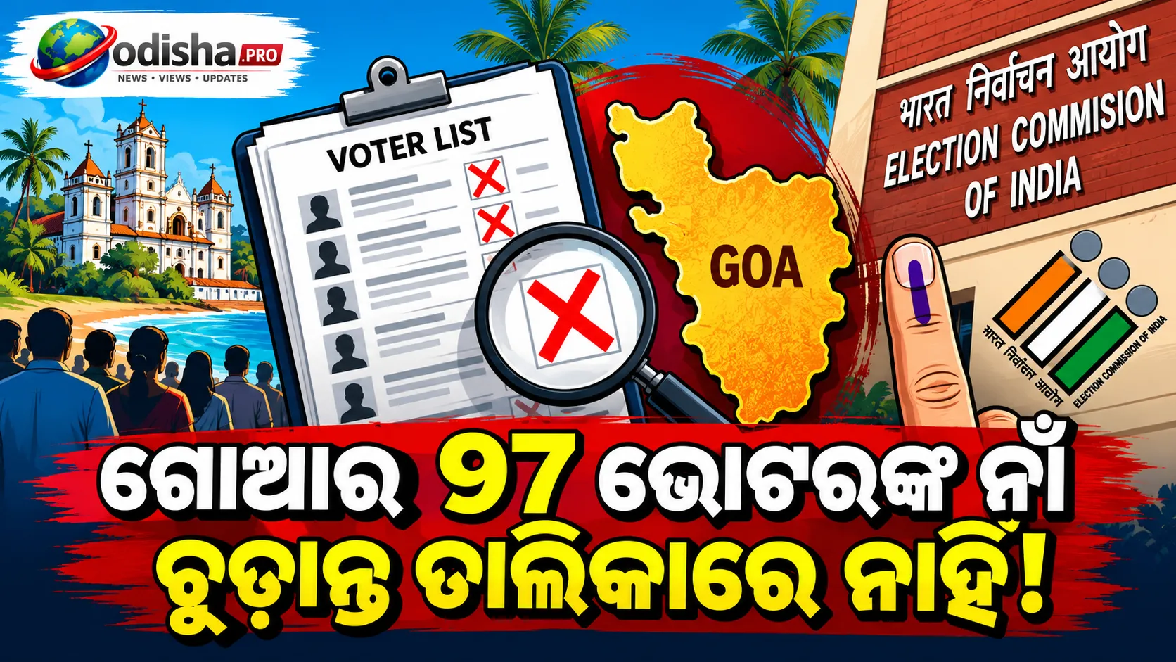 ଗୋଆର ୯୭ ଭୋଟରଙ୍କ ନାଁ ଚୂଡ଼ାନ୍ତ ତାଲିକାରେ ନାହିଁ, SIR ପରେ ECIକୁ ନେଇ ଉଠିଲା ପ୍ରଶ୍ନ
