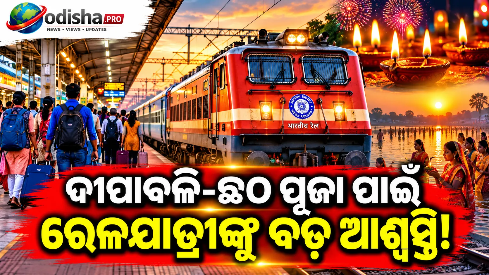 ଦୀପାବଳି-ଛଠ ପୂଜା ପାଇଁ ରେଳଯାତ୍ରୀଙ୍କୁ ବଡ଼ ଆଶ୍ୱସ୍ତି: ଘୋଷଣା ହେଲା ସ୍ପେଶାଲ୍ ଟ୍ରେନ୍, ଜାଣନ୍ତୁ ରୁଟ୍ ଓ ସମୟ