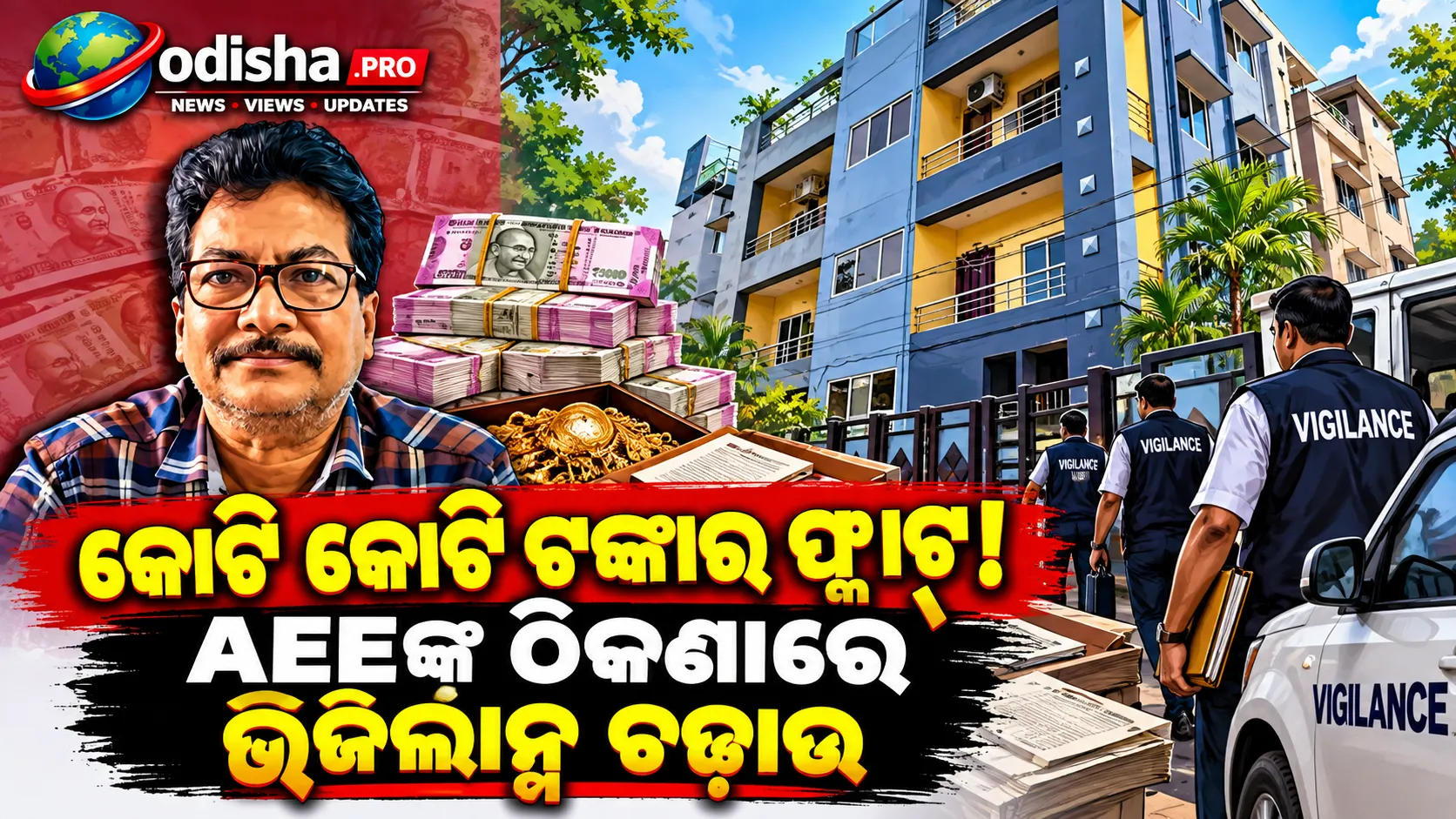 କୋଟି କୋଟି ଟଙ୍କାର ଫ୍ଲାଟ୍‌! ମାଥିଲି ବ୍ଲକ୍‌ର Assistant Executive Engineerଙ୍କ ଠିକଣାରେ ଭିଜିଲାନ୍ସ ଚଢ଼ାଉ