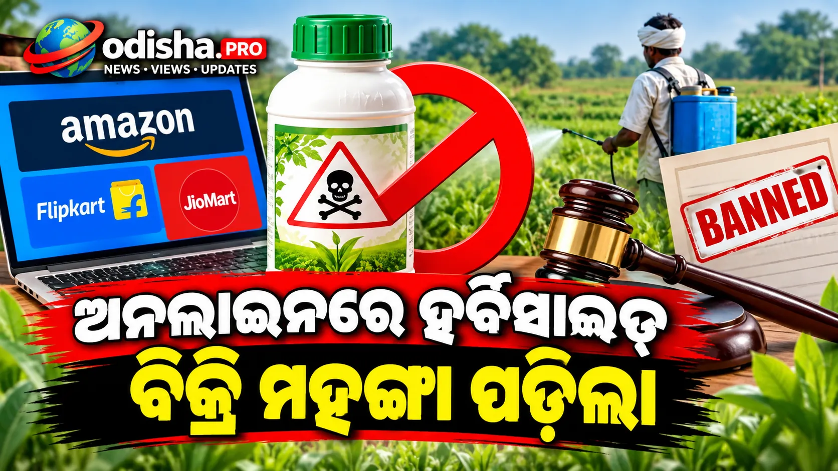ଅନଲାଇନରେ ହର୍ବିସାଇଡ୍ ବିକ୍ରି ମହଙ୍ଗା ପଡ଼ିଲା; Amazon ଓ Flipkartକୁ ₹୧୦ ଲକ୍ଷ ଲେଖାଏଁ ଜରିମାନା